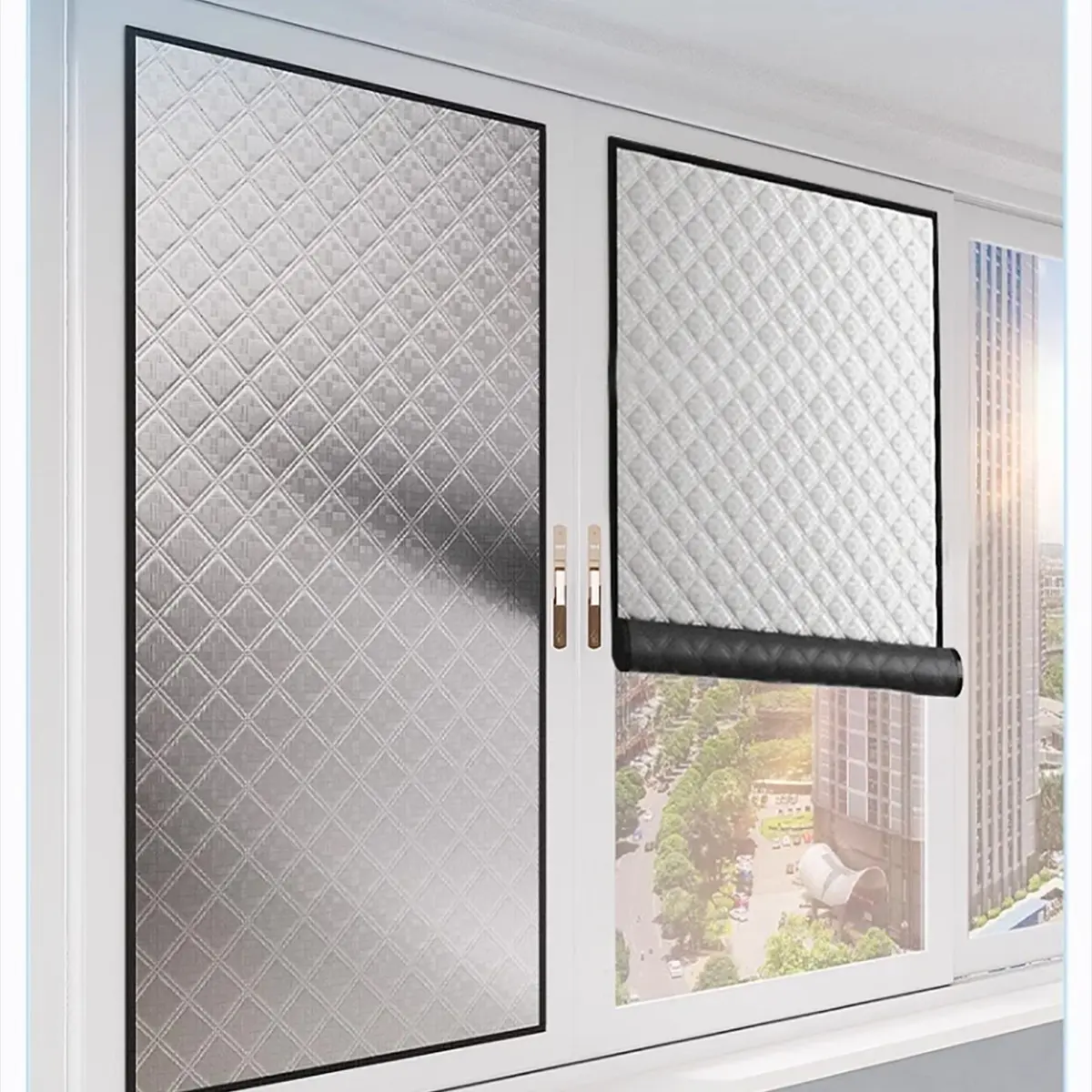 New Insulated Curtain, Window Self-Adhesive No Drilling, Easy Install Curtain, Detachable Portable Travel Blind, Living Room Bedroom Home Blackout Curtain, Winter Windproof Warm Curtain, Curtains Black Out