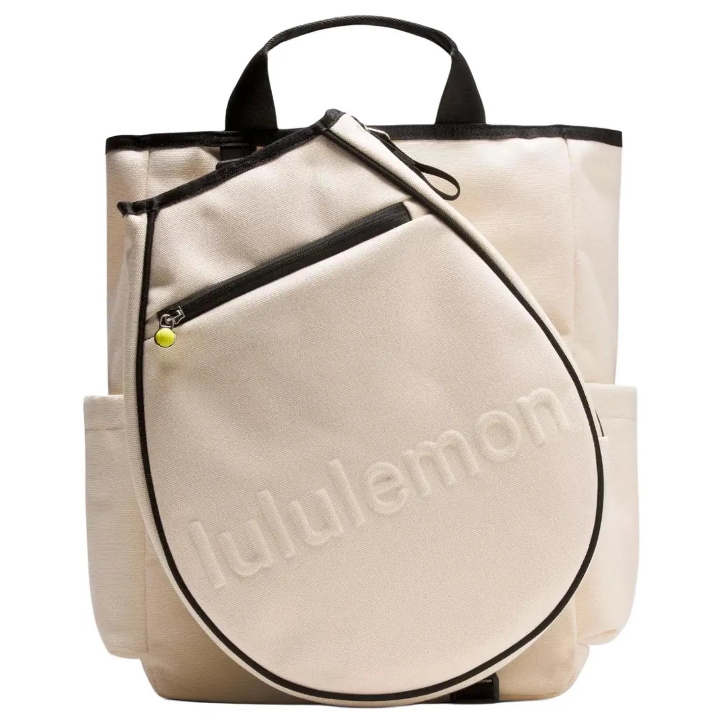 Lululemon Racket 19L Tennis Racket Backpack – Unisex Fashionable Cotton Bag in Natural and Black