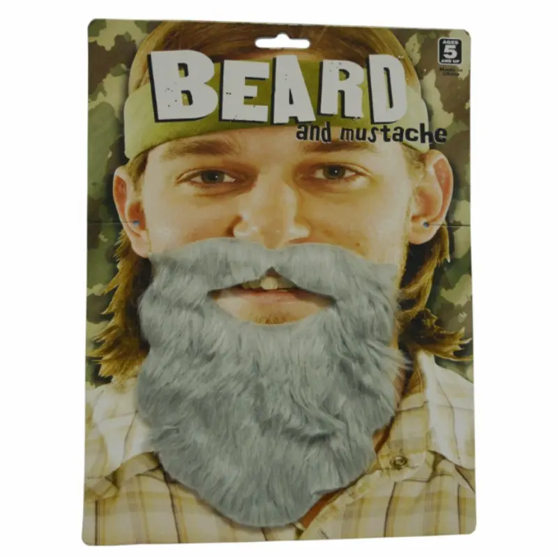 1 count Indoor and outdoor dressing up with fake beard, large gray beard, simulated beard, funny beard, fake beard, dressing up props
