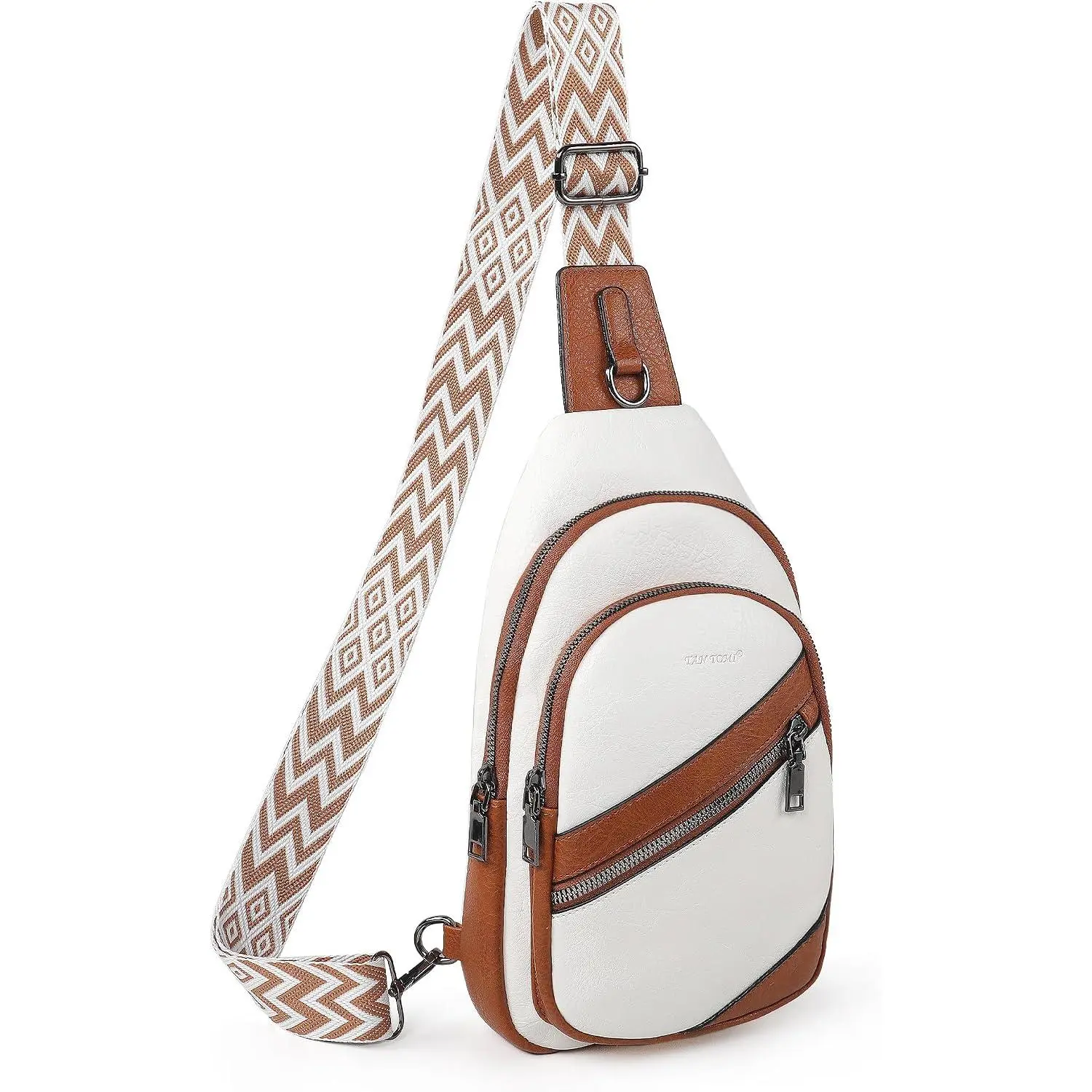 Sling Bag Crossbody Bags for Women Leather   Bag Trendy Fanny Pack Chest Travel Purse with Adjustable Strap