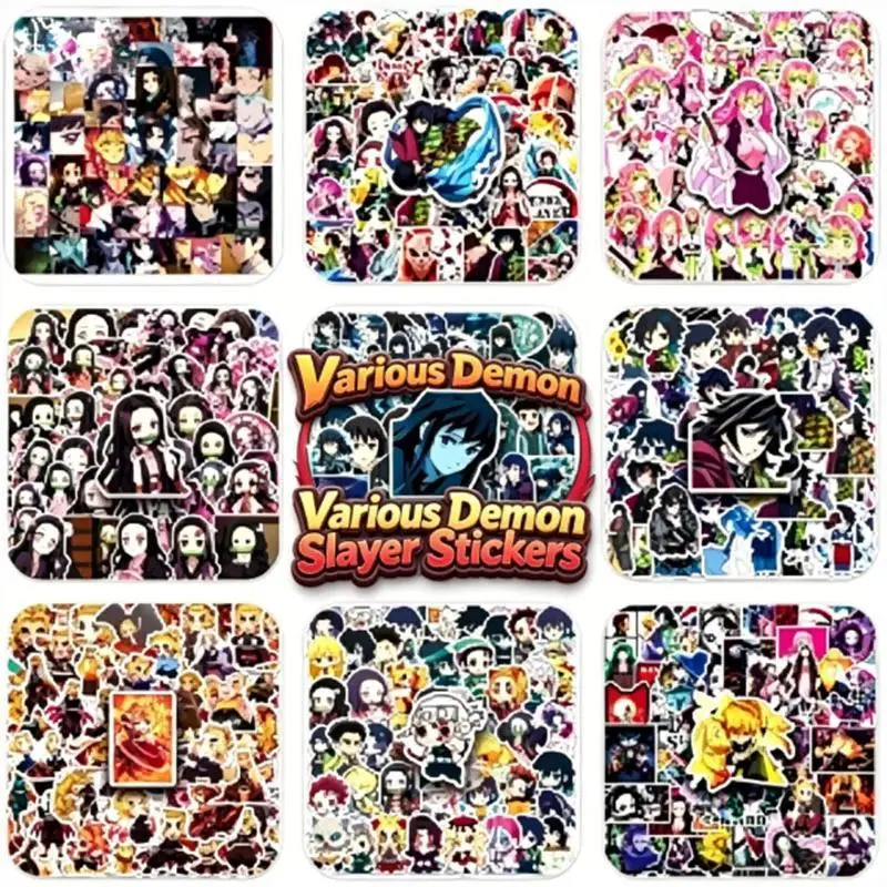50pcs Various Cartoon Demon Slayer Graffiti Sticker Waterproof DIY Decals for Phone Ipad Luggage Thermos water bottle Decor