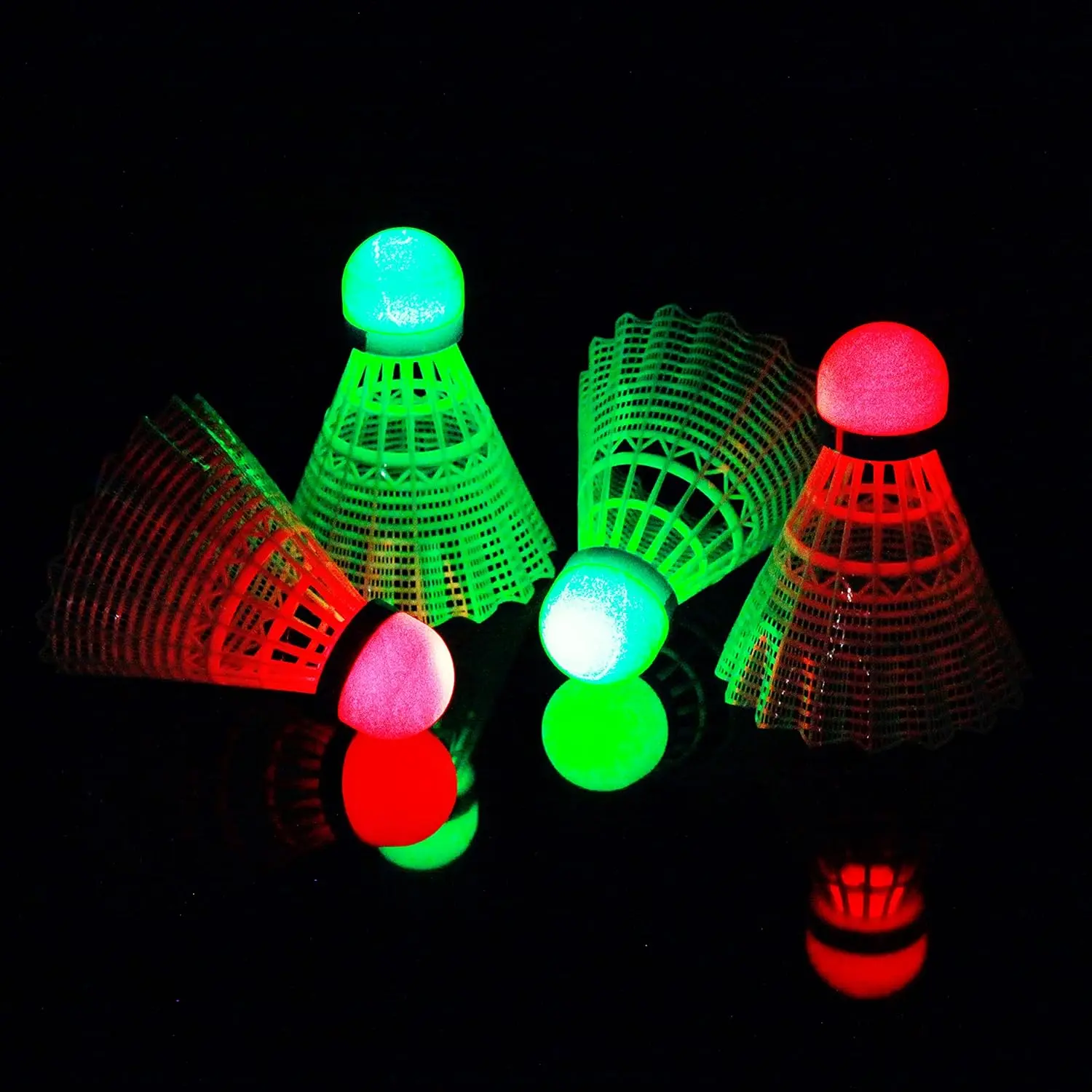 Unisex Glow-in-the-Dark Goose Feather Badminton Shuttlecocks - 4pcs High-Speed Nylon-Reinforced for Evening Night Play