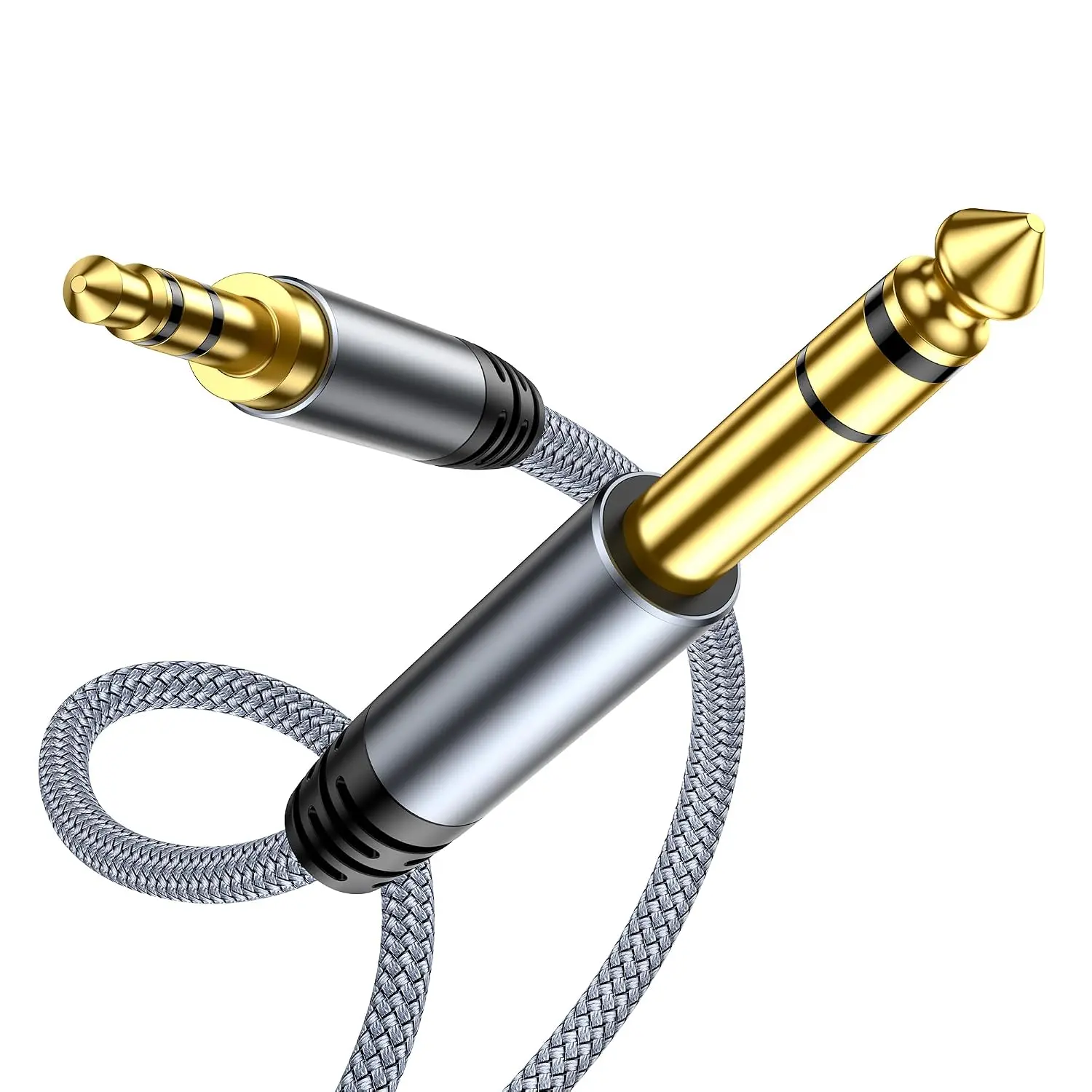 1/4 to 1/8  Stereo Audio , 6.35mm 1/4" Male to 3.5mm 1/8" Male TRS Bidirectional Stereo Audio  Jack for Guitar,  Theater Devices, Speaker and Amplifiers (15FT)