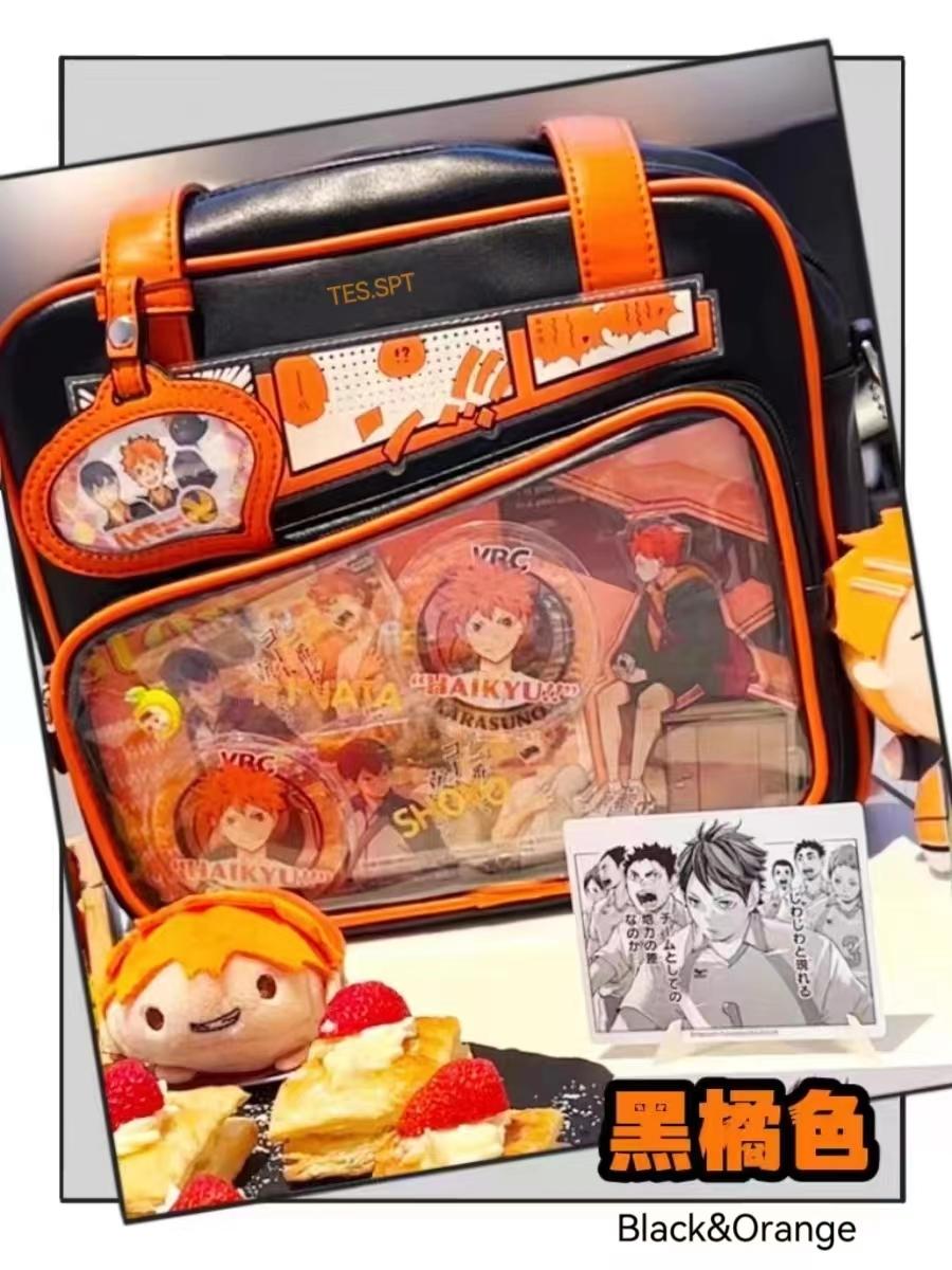 Unisex Graffiti Cartoon Fashion Ita Bag Japanese Style Kawaii Shoulder Crossbody Bags Transparent Front Pocket DIY Tote Handbags