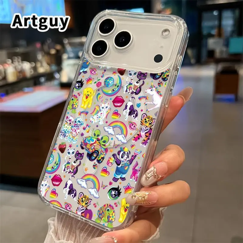 Whimsical Creature Fantasy Pattern Magnetic Phone Case for iPhone 18 Pro Max 17 16 Plus 15 14 13 12 11 Air E Durable Anti-Yellowing Shockproof Lightweight Transparent Acrylic Large Hole Soft Cover Supports Wireless Charging, Protection, Silicone, Iphone 1