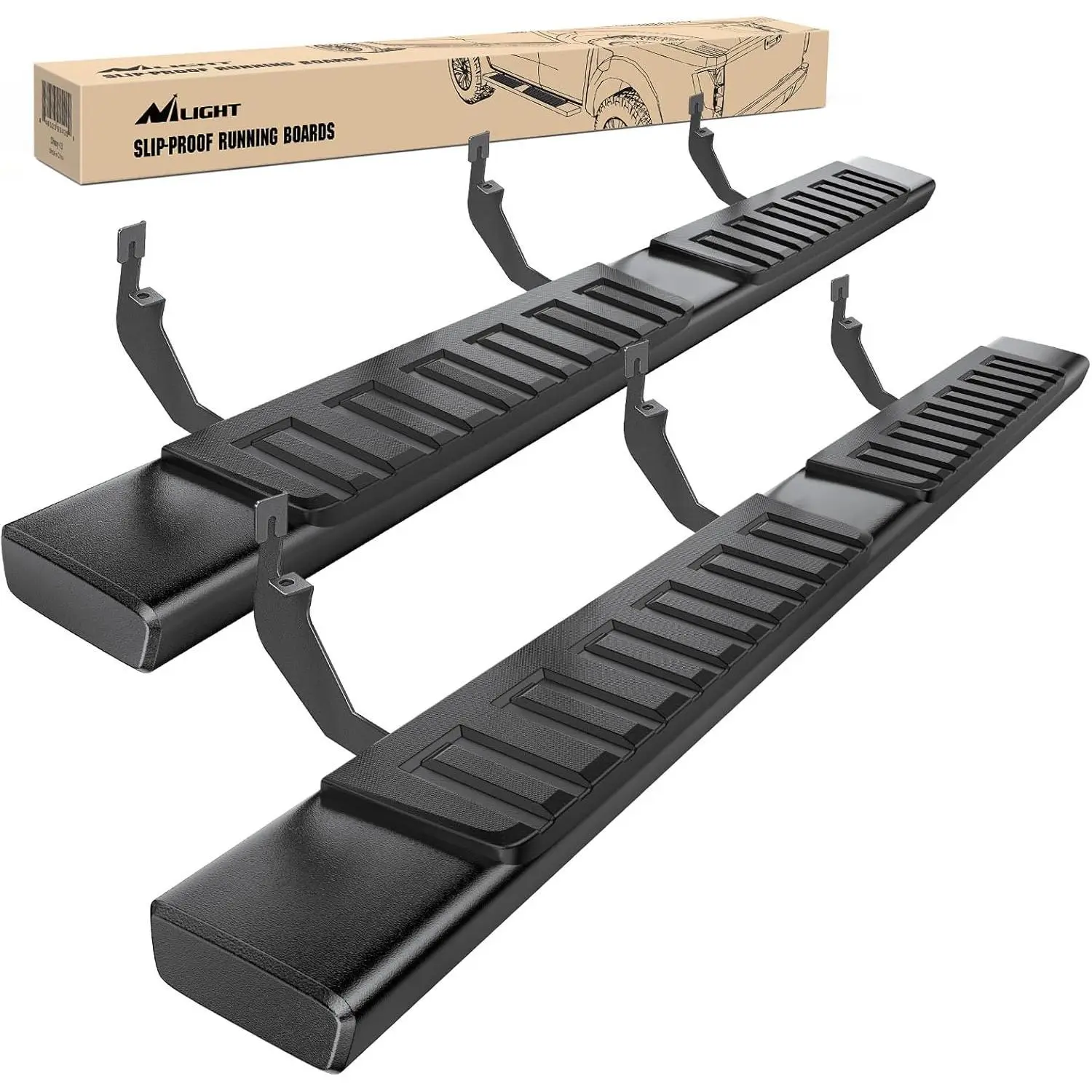 Nilight 2 x 6-in Durable Running Boards, Easy Installation Black Side Step Nerf Bars for 2015-2025 Chevrolet Colorado/GMC Canyon Crew Cab 4 Full Size Doors, 1 x Instruction Manual, Chevy Truck Add-on