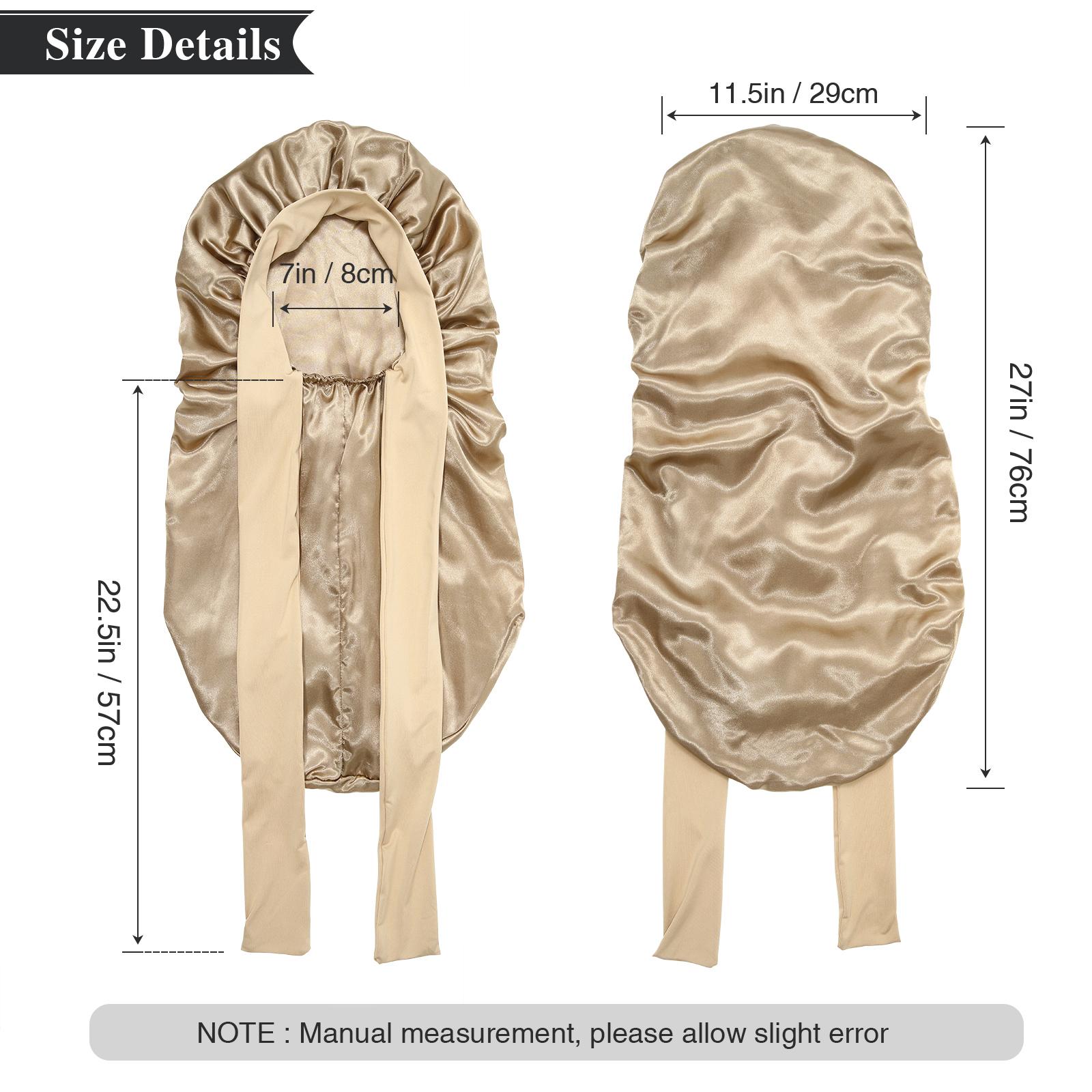 AWAYTR Long Satin Bonnet for Women Double Layer Elastic Silk Bonnet for Braids Hair Sleeping Cap with Tie Band AWAYTR Long Satin Bonnet for Women Double Layer Elastic Silk Bonnet for Braids Hair Sleeping Cap with Tie Band