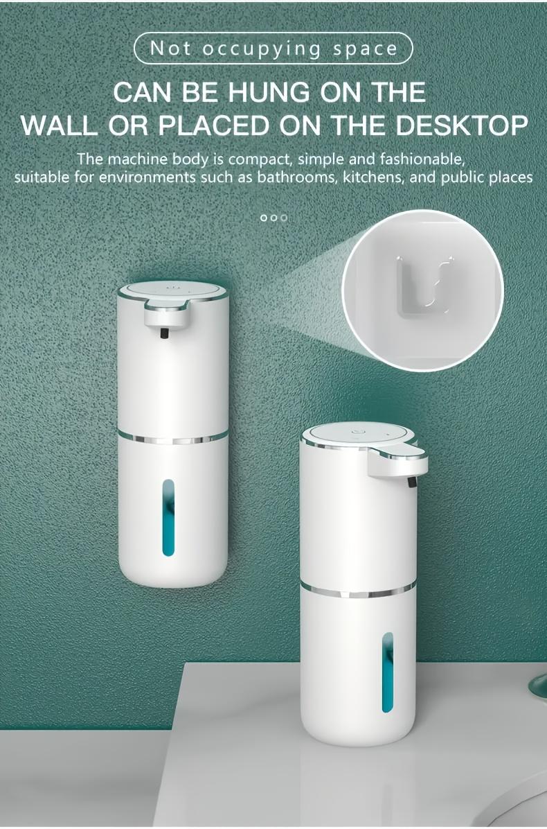 Automatic Touchless Foaming Soap Dispenser USB Rechargeable Wall Mounted 4 Level Adjustable Foam Pump for Bathroom Kitchen Handwashing Kids Friendly Hygienic No Contact Cleaning Essentials