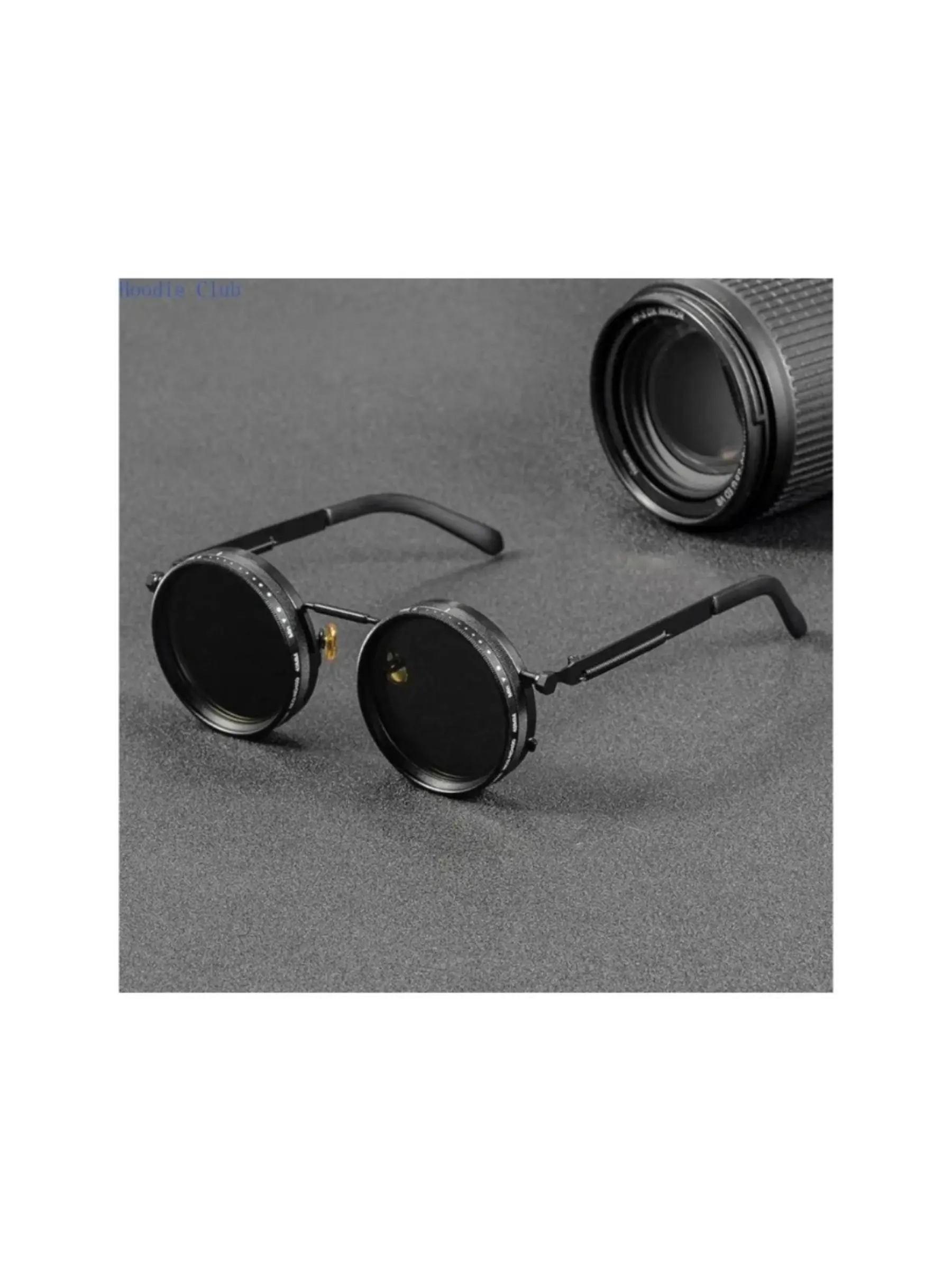 Polarized Sunglasses for Men - Viral Camera Lens-Style, Adjustable Dimming, Retro Steampunk Round Eyewear with Variable ND Filter Effect, UV Protection for Photography & Outdoor Sports, Polarized Glasses Classic Shades, Polarizing Sunglasses