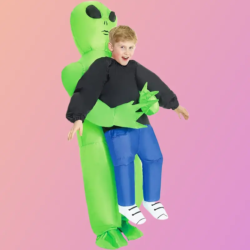 Adult Kids Inflatable Alien Costume Waterproof Funny Party Prop Outfit for Halloween Role Play