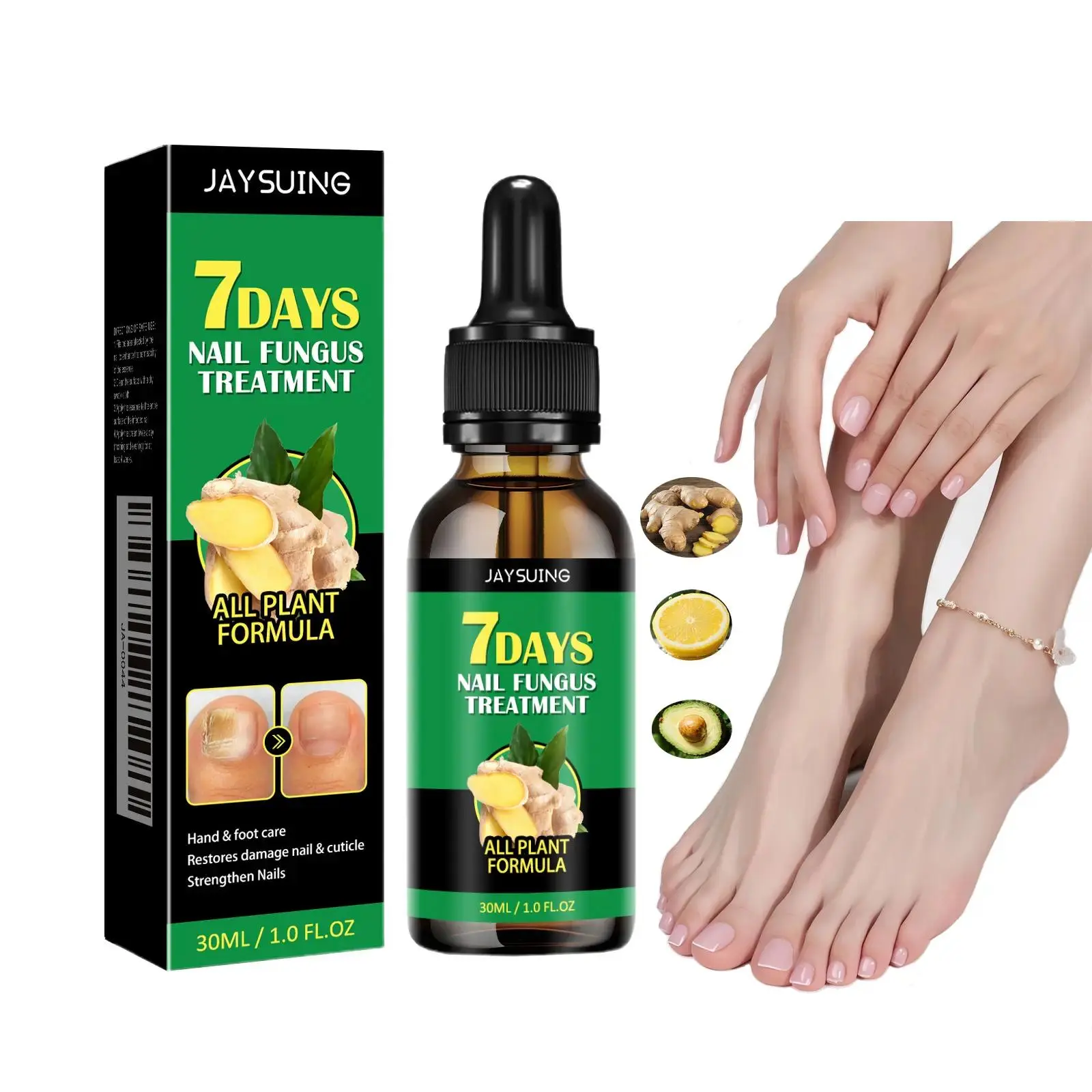 Ginger Nail Care Serum for Stronger, Healthier Looking Nails, Natural Nail Repair Oil for Dry, Brittle Nails, Daily Cuticle & Nail Care At Home