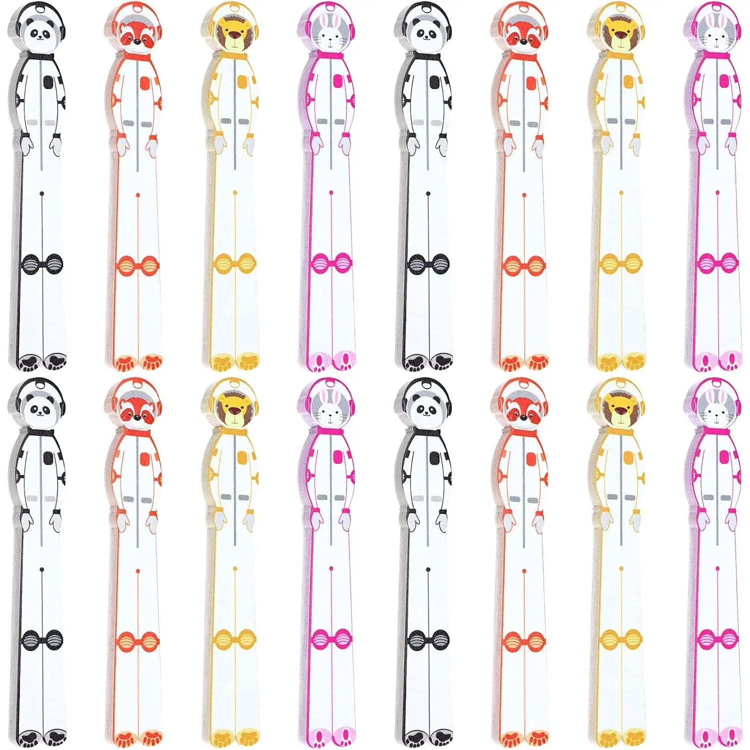 32 count Spaceman Writing Tools Spacers for Writing Handwriting Spacer Tool Colored Handwriting Spacer Tool Wooden Write Tools for  Students School Classroom  to School Gifts(Stylish)