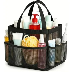 Mesh Shower Caddy Portable for College Dorm Room Essentials, Shower Caddy with 9 Pockets, Shower Bag for Toiletry, Camping, Swimming, Gym, Beach