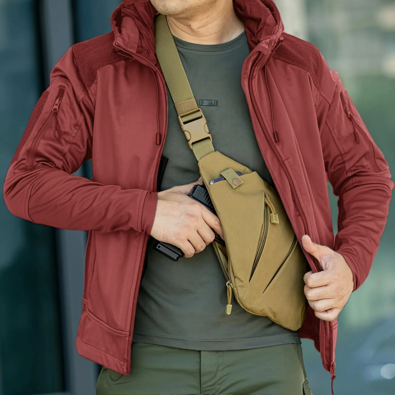 Tactical Universal Holster Crossbody Sling Bag Concealed Carry Pistol for Men Women Anti Theft Bag Carry Gun Holster Gun Accessory