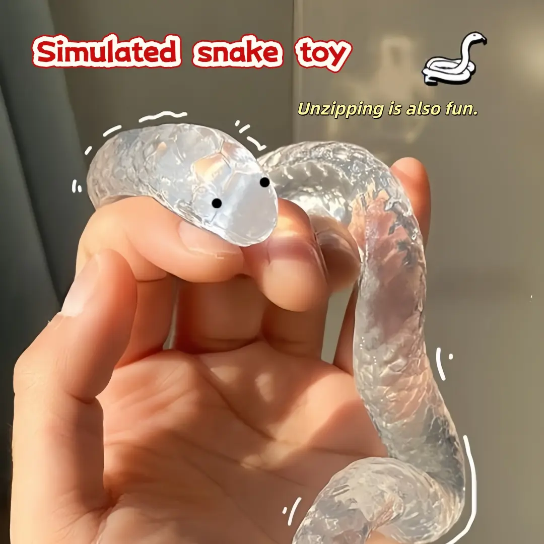 30cm Realistic Transparent Black Snake TPR Fidget Toy Stretchable Bendable Squeeze Sensory Toy Halloween Prank Prop Water Shooting Decor Satisfying ASMR Content Material Stress Relief Novelty Gift For Teens Adult Party Game Favors