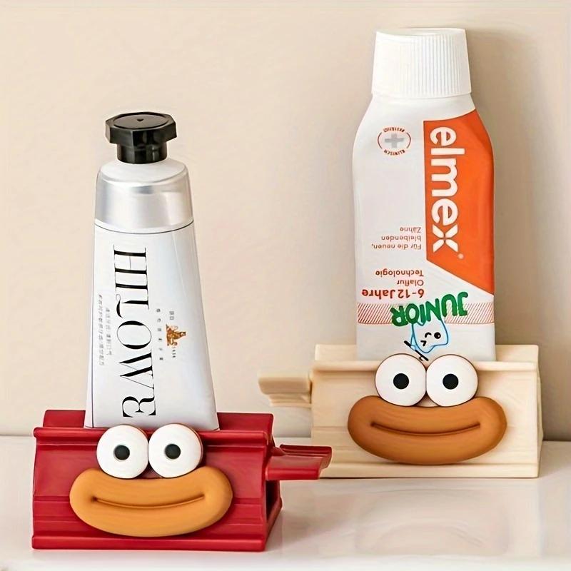 2-Pack Easy Squeeze Toothpaste Dispenser with Cute Big Mouth Design, Manual Bathroom Accessory for Easy Toothpaste Use