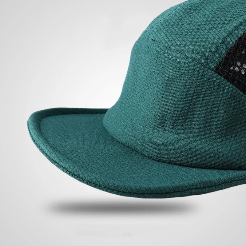 Korean Style Quick-dry Mesh Baseball Caps Men Women Soft Short Brim Breathable Snapback 5 Panel Hat Outdoor Camping Fishing Hats