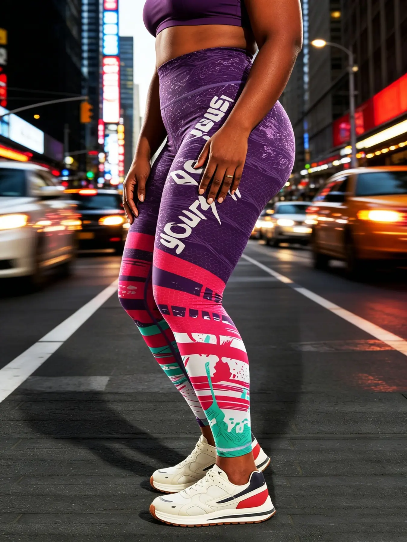 Women’s Plus Size Colourful Cartoon Print Leggings: Comfy Stretchy Leggings, Cool and comfortable for summer, breathable and stretchy, high-waisted, High Waist Yoga, perfect for fitness, sports, leisure, the gym and outdoor activities