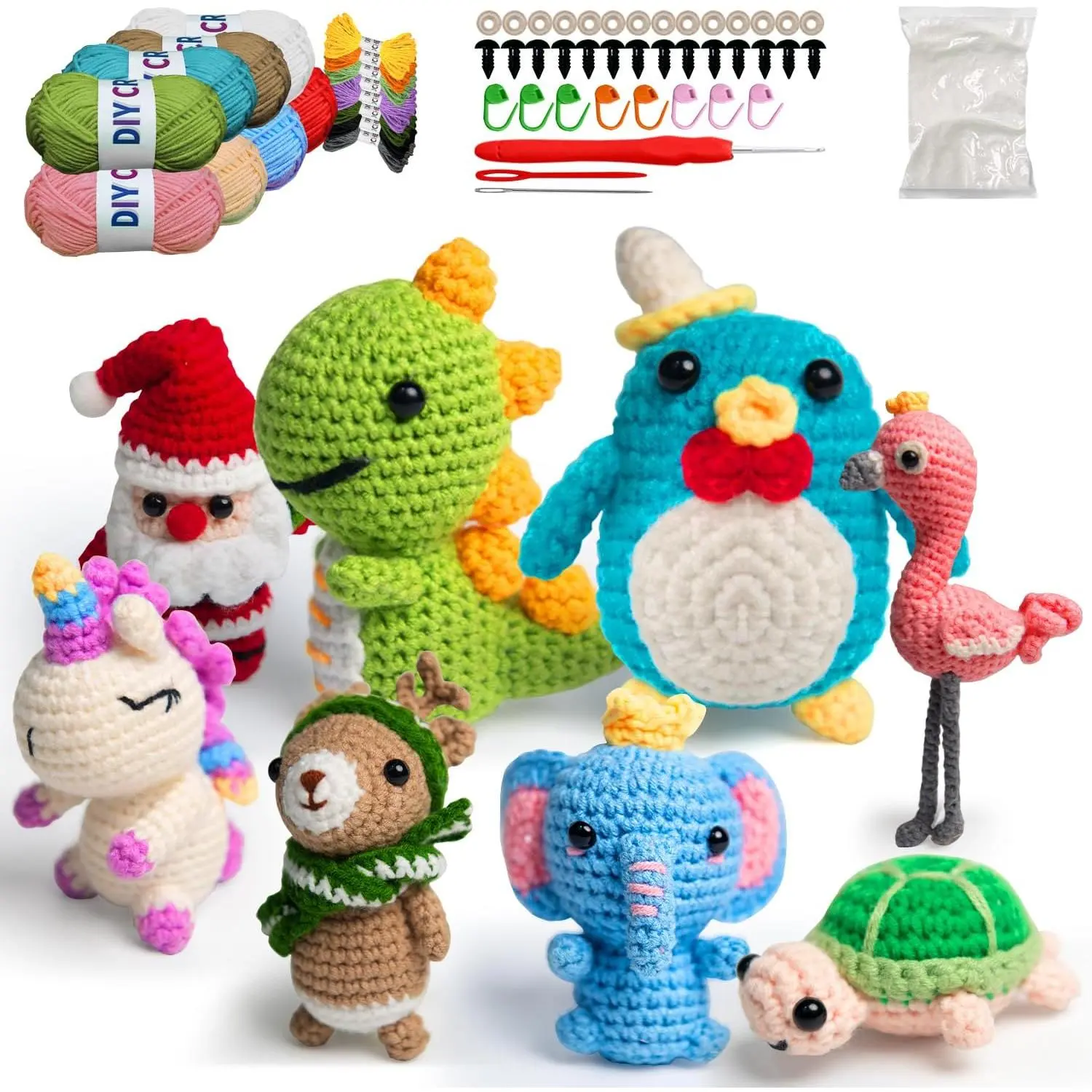 8 count Beginner Crochet Starter Kit, Creative Birthday Gifts for Adults & , Popular DIY Patterns, 40% Extra Yarn Crochet  Kits with Step-by-Step Video Tutorials