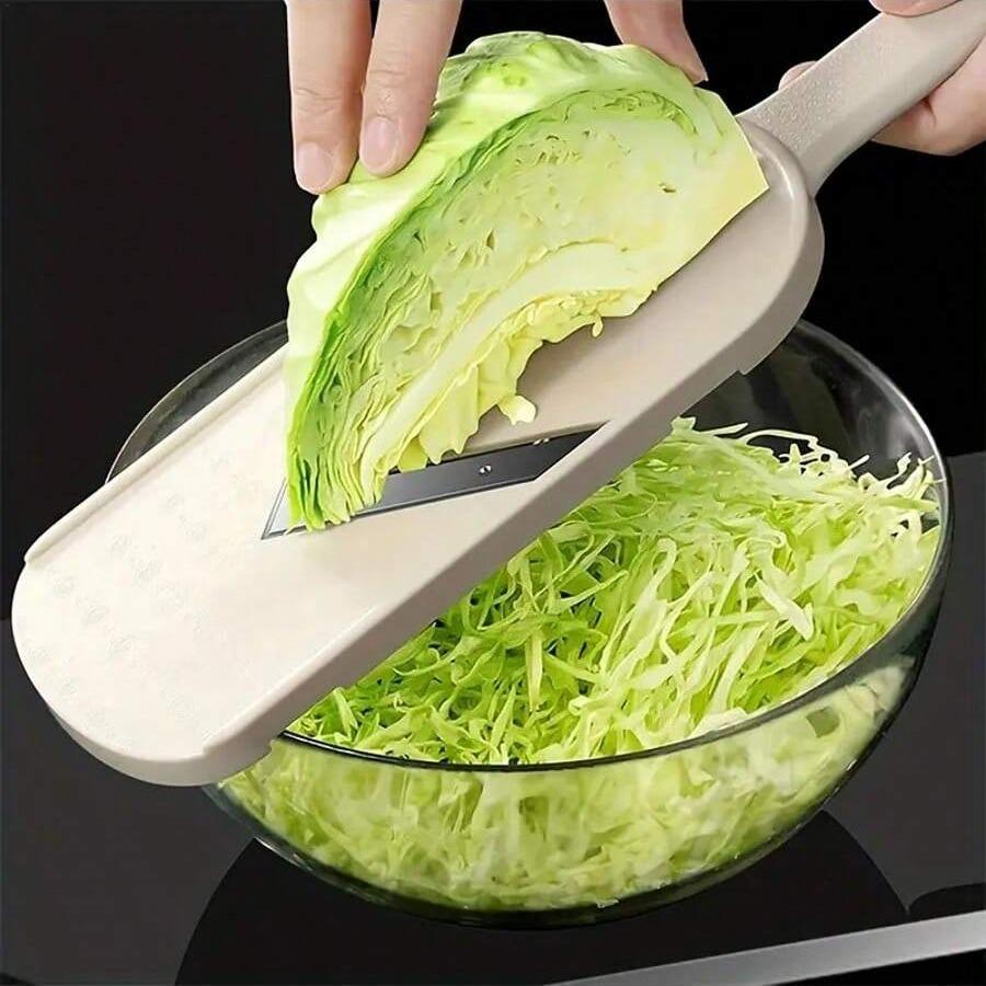 Multifunctional with Brush, Stainless Steel Blades, Durable Plastic Frame, Easy-To-Use Kitchen Tool for Home Cooking, Vegetable Cutter, Vegetable Cutting Slicer, Kitchen Gadgets