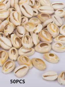 50 Natural Spiral Beach Cowrie Shell Beads, DIY Jewelry Making Accessories, 16-18mm, Ideal for Necklaces, Bracelets, Earrings
