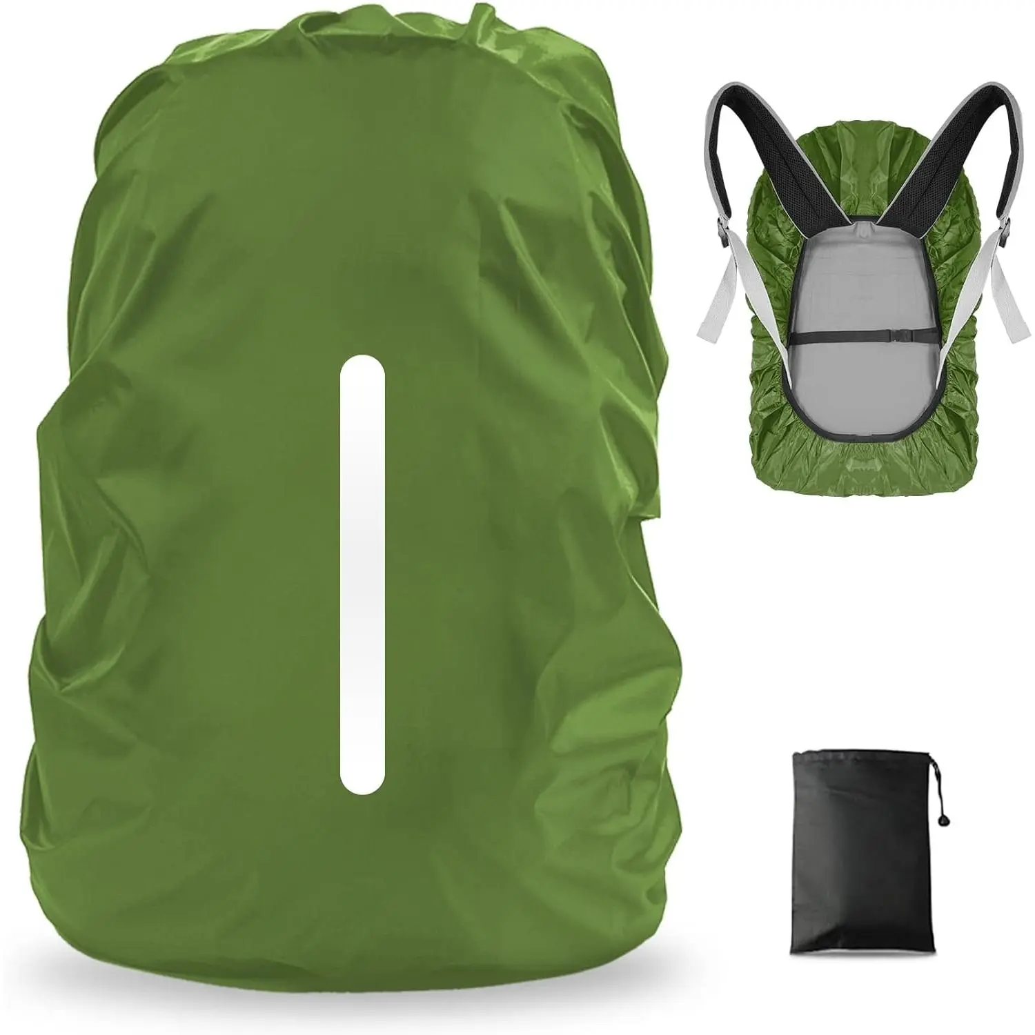 Waterproof Backpack Rain Cover, Reflective Rucksack Rain Cover Anti-Dust/Anti-Theft/Bicycling/Hiking/Camping/Traveling/Outdoor Activities,M Size (30L-40L Backpack), 1 Pcs Army Green