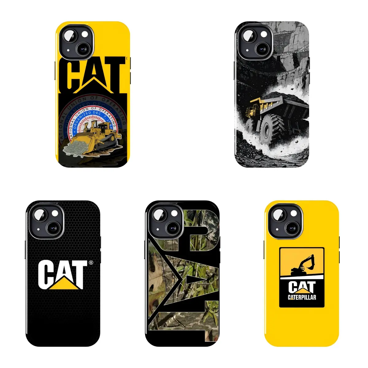 CAT Caterpillar Heavy Equipment Cellphone Casing, Protective Mobile Phone Accessory for iPhone 11-17 Pro Max/Plus and Samsung Galaxy S23-25 Devices