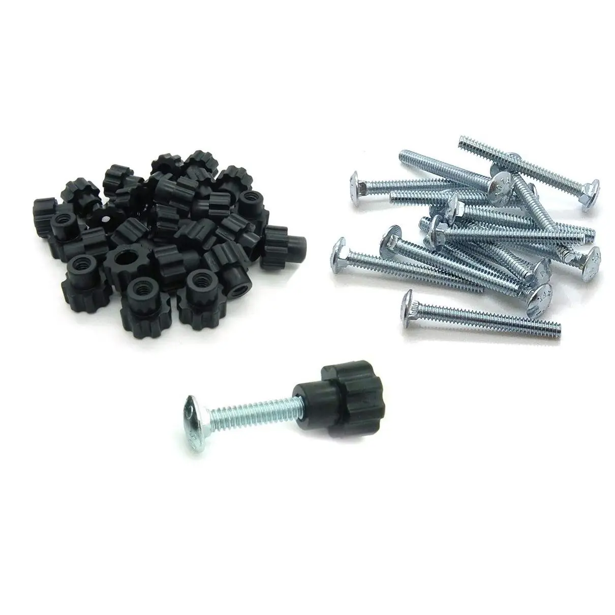 Pet Carrier Metal Bolt Fasteners - Black Nylon Nuts (12 Pack, 1-3/4" Long Bolts)