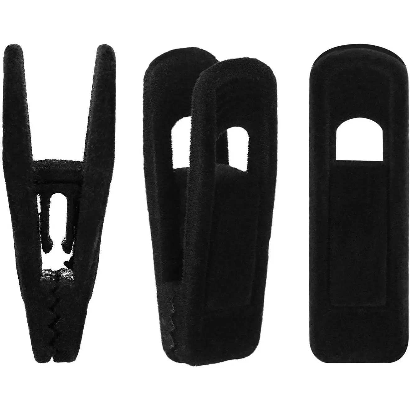 Velvet Hanger Clips, 24 Pack Black Pants Hangers Clips, Large Opening Clothes Pin, Strong Finger Flocked Clip Perfect for Use with Slim-line Clothes Velvet Hanger