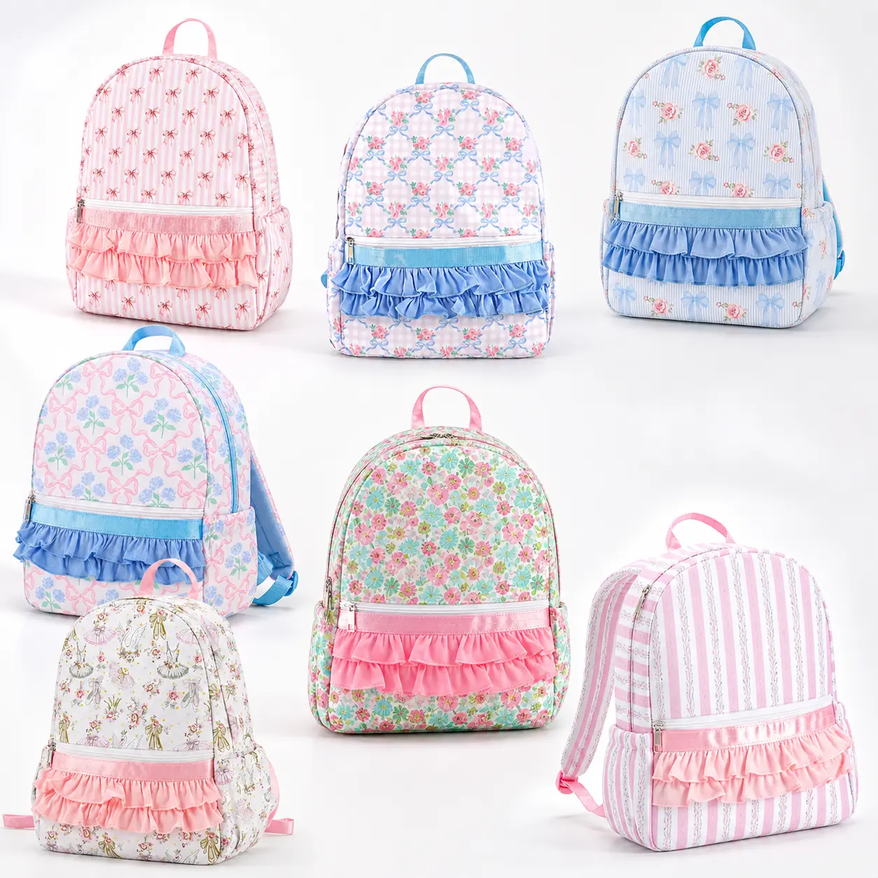 Vintage Floral Print Girls' Waterproof Polyester Backpack - Roomy Size, Zip + Pocket Closure, Japanese-Korean Aesthetic Niche Design for School/Outings, Casual Everyday Essential Daypack