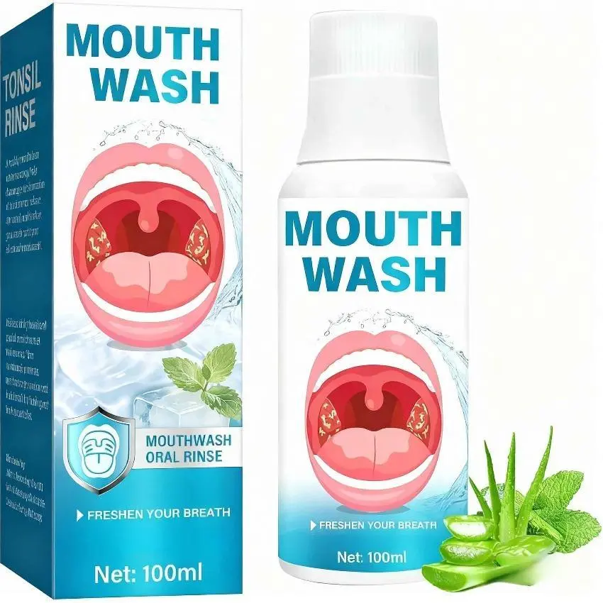 Oral Rinse Liquid for Tonsil Stone Care, Freshening Mouthwash, Natural Daily Cleanser, Dry Mouth Relief & Hygiene Support, 120ml, Mouthwash Oral Rinse, Unscented