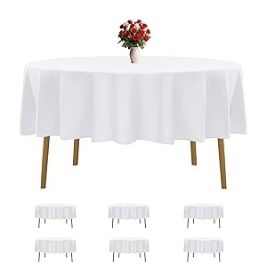 6 Pack Blue Tablecloth 60 x 102 Inch Table Cloth for 6 Foot Rectangle Tables, Wrinkle Resistant Washable Table Covers for, Wedding,Dining,and Banquet