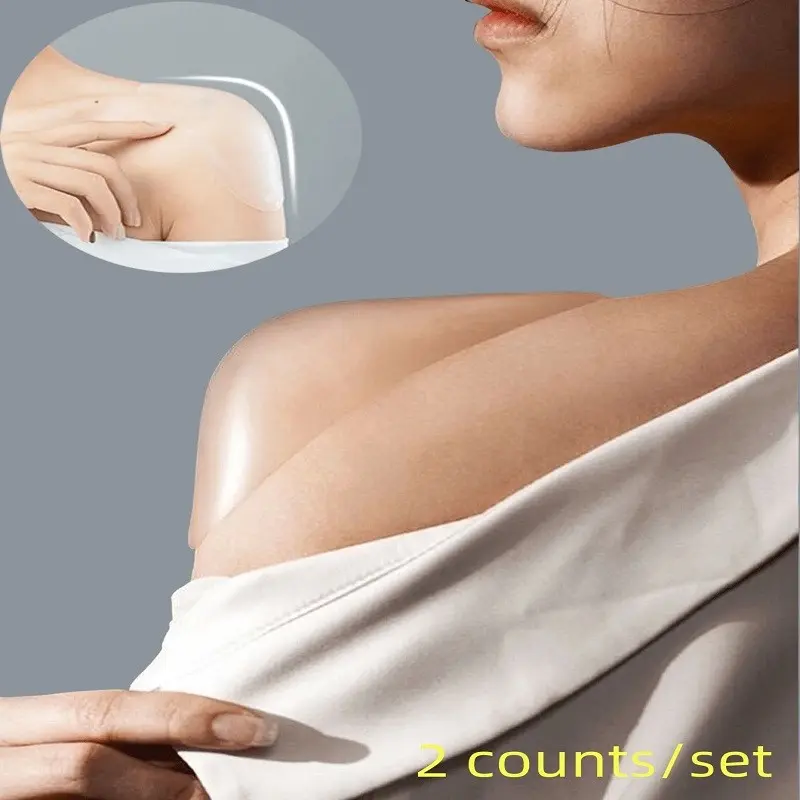 2-Pack Women's Silicone Shoulder Pads, Reusable Self-Adhesive Invisible Shoulder Enhancer, Gift for Tops and Shirts, Perfect Present