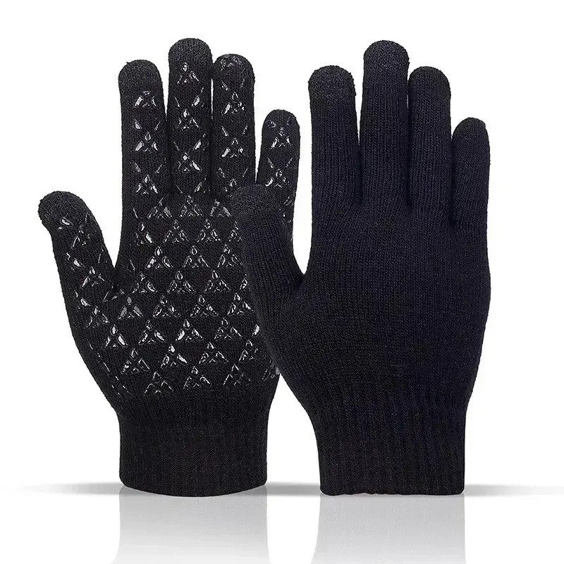 Unisex Knit Touch Screen Winter Gloves, Windproof Thermal Non Slip Warm Mittens, Quick Dry Sports Gloves for Driving Cycling, Outdoor Sports Gloves, Biking Gloves, Touchscreen Gloves