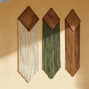 Macrame Wall Hanging Handmade Woven Tapestry, Dip Dyed Boho Wall Decor, Large Fiber Wall Art for Bedroom, Living Room, Apartment, Headboard, Fireplace Mantel, Modern Rustic Home Decor Gift