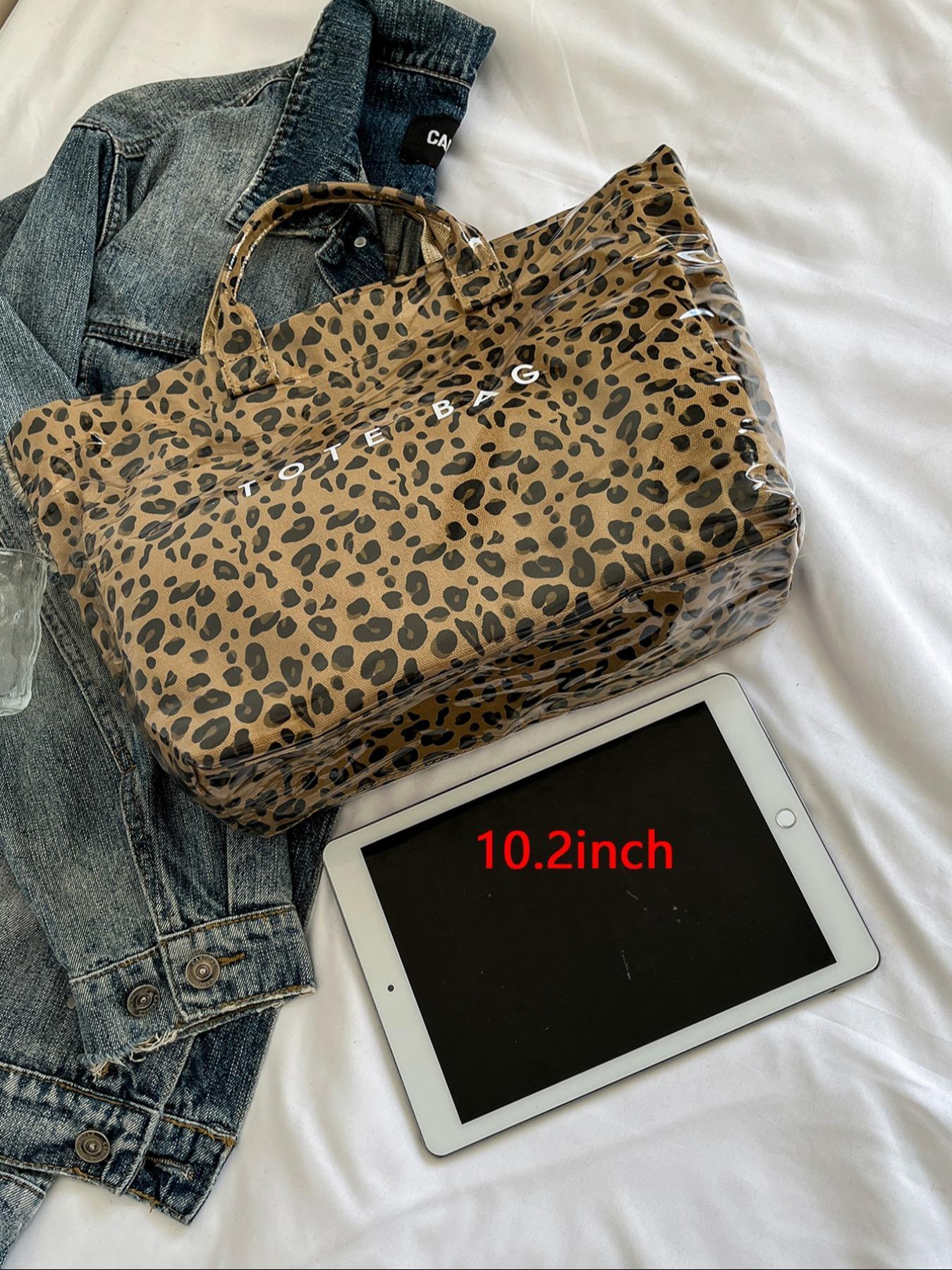 Large-Capacity Tote Bag for Women, Casual Versatile High-quality Daily Commuter Tote, Fashionable Shopping Bag, Leopard Print Tote Bag