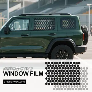 2pcs Car Side Window Honeycomb Stickers, Matte Vinyl Decals, Sunshade Car Window Stickers, Truck Stickers, Car Body Decorations