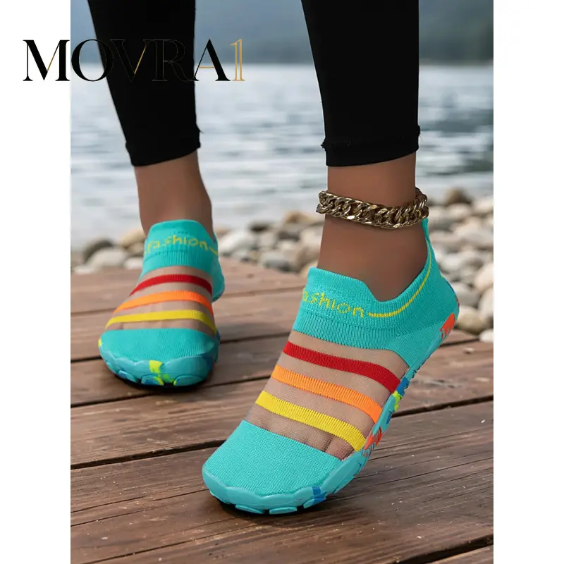 MOVRA1 Women's Hiking Shoes, Textile Comfortable Breathable-On Flat Sandals, Outdoor Hiking Sandals, Low Ankle Eva Sole, All-Season Casual Footwear, Outdoor Travel Footwear, Hiking