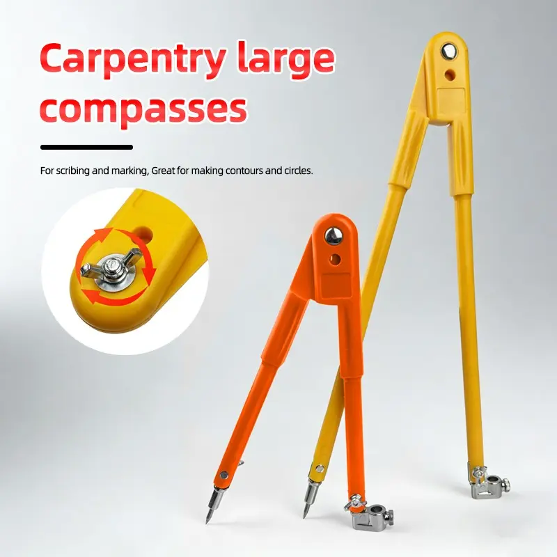 Professional Woodworking Pencil Compasses Line Marking Gauge Adjustable Dividers For Marking Scriber Compass Carpenter Tools Measuring Marking Tool Measuring Instrument