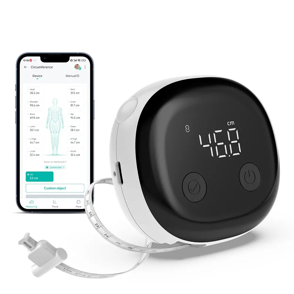 Smart Digital Measure Tape Kit for Fitness and Weight Loss, Compatible with Fitdays APP, Essential Tool for Tracking Progress, Body Measuring Tool