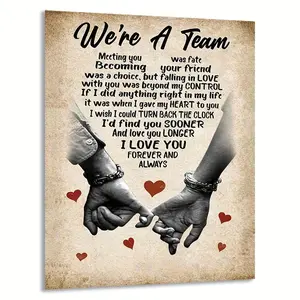 2D, 2D plane, "We are a team" love poster - an ideal choice to decorate your home and office, a great gift for anniversaries and weddings, 8X 10inch wall art, suitable for living room and bedroom decoration, the best gift