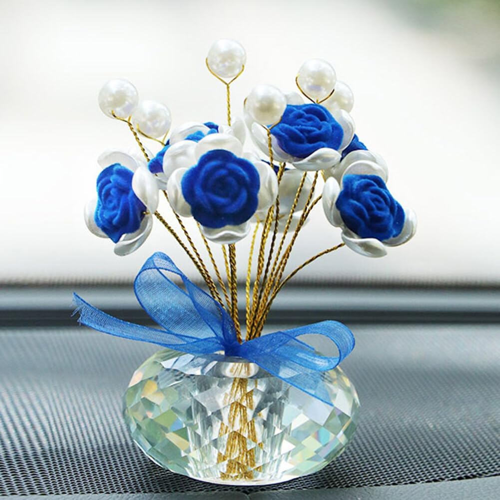 New crystal rose car, home, bedroom, living room, center console, desktop creative decorations, perfect for Halloween, Christmas, Thanksgiving, Valentine's Day gifts, three colors to choose from!