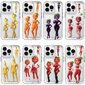 Meme Buff Banana Man Curvy Fruit Girls Phone Cases For iPhone 17 Promax Air 16 Pro 15 14 Plus 13 12 & Samsung S23-26 Novelty Fruit Character Clear Anti-fall Case