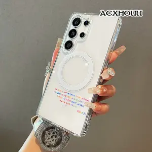 Rainbow Hand Lettering Psalm 23 Scripture Art Magnetic Protective Case for SAMSUNG S26 ULTRA S25 S24 S23 S22,Vintage Vibes Shockproof,Aesthetic,Silicone,Lightweight,and Scratch Resistant