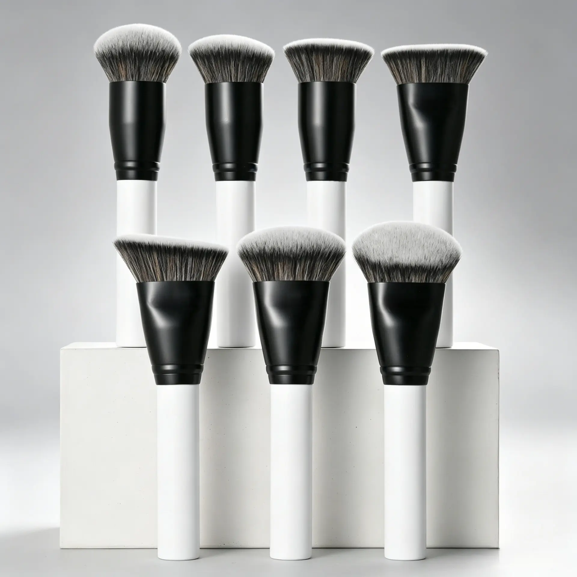 Professional Foundation Makeup Brush Set, Soft Synthetic Bristles, Handle, Ideal for Foundation, Loose Powder, Cream, Flawless Finish
