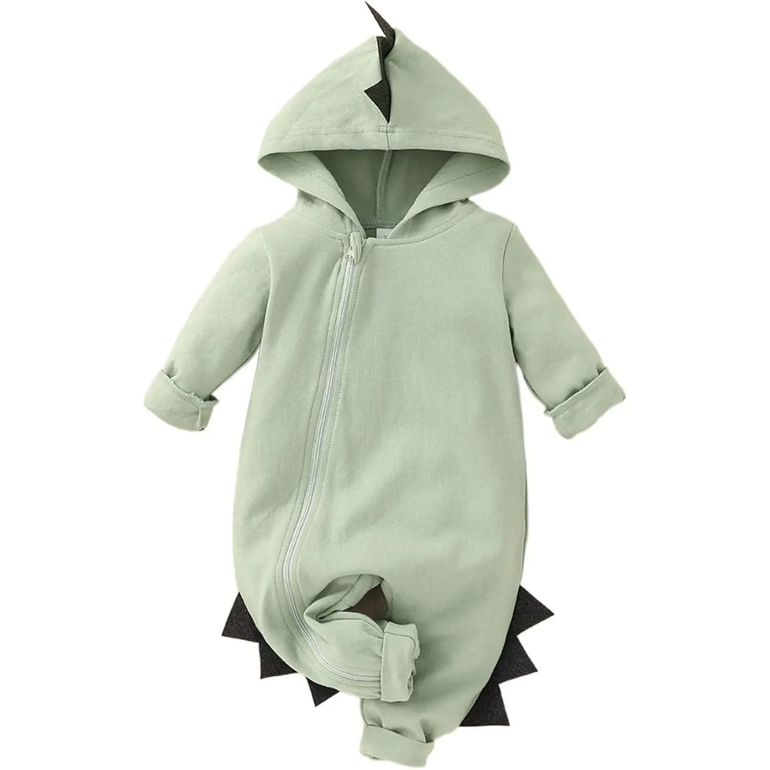 Newborn Baby Boys Girls Cartoon Dinosaur Halloween Outfit Hoodie Romper Jumpsuit Outfits Clothes, Unisex, Cartoon Print