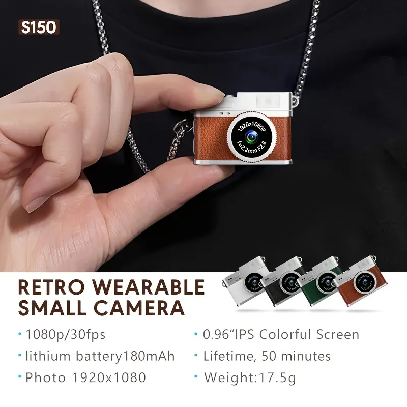 An Exquisite And Cute Mini Camera, a Small Portable Photography Gadget. This Retro, Mini Wearable Photography Device Comes. It Features Switchable Filters, a Flash, And Video Recording Capabilities, Equipped with a 0.96-Inch IPS Screen And an LED