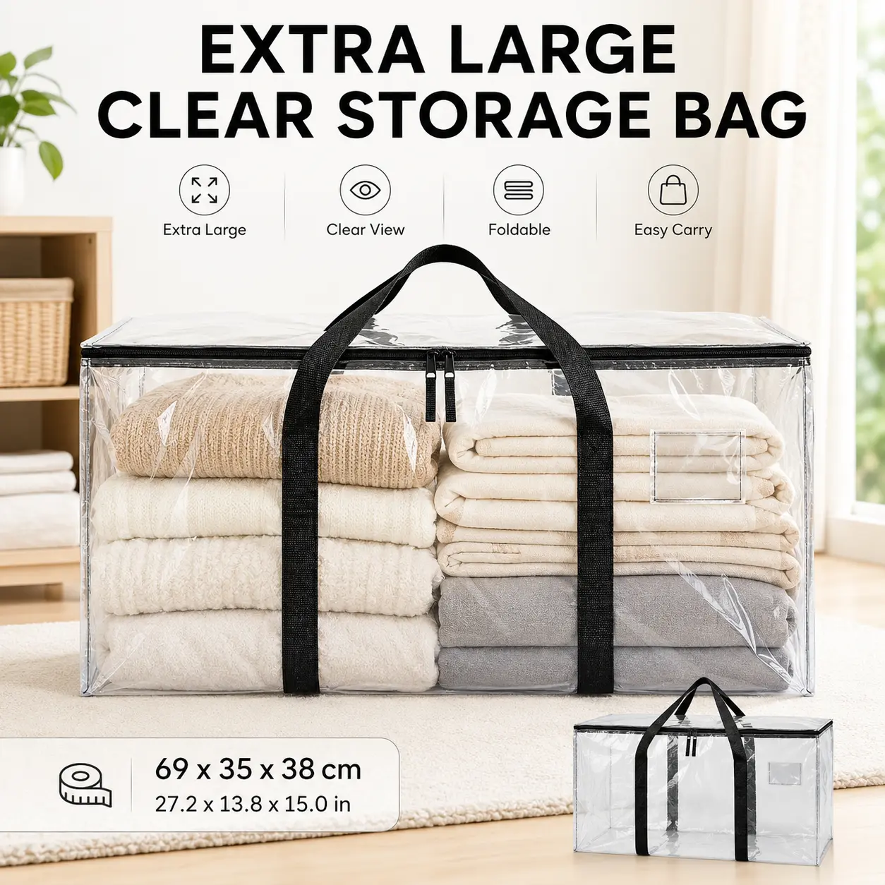 2 Pack Extra Large Heavy-Duty 86L Moving Storage Bags with Backpack Straps, Zipper Top & Handles, Foldable for College Dorm & Home Organization luggage