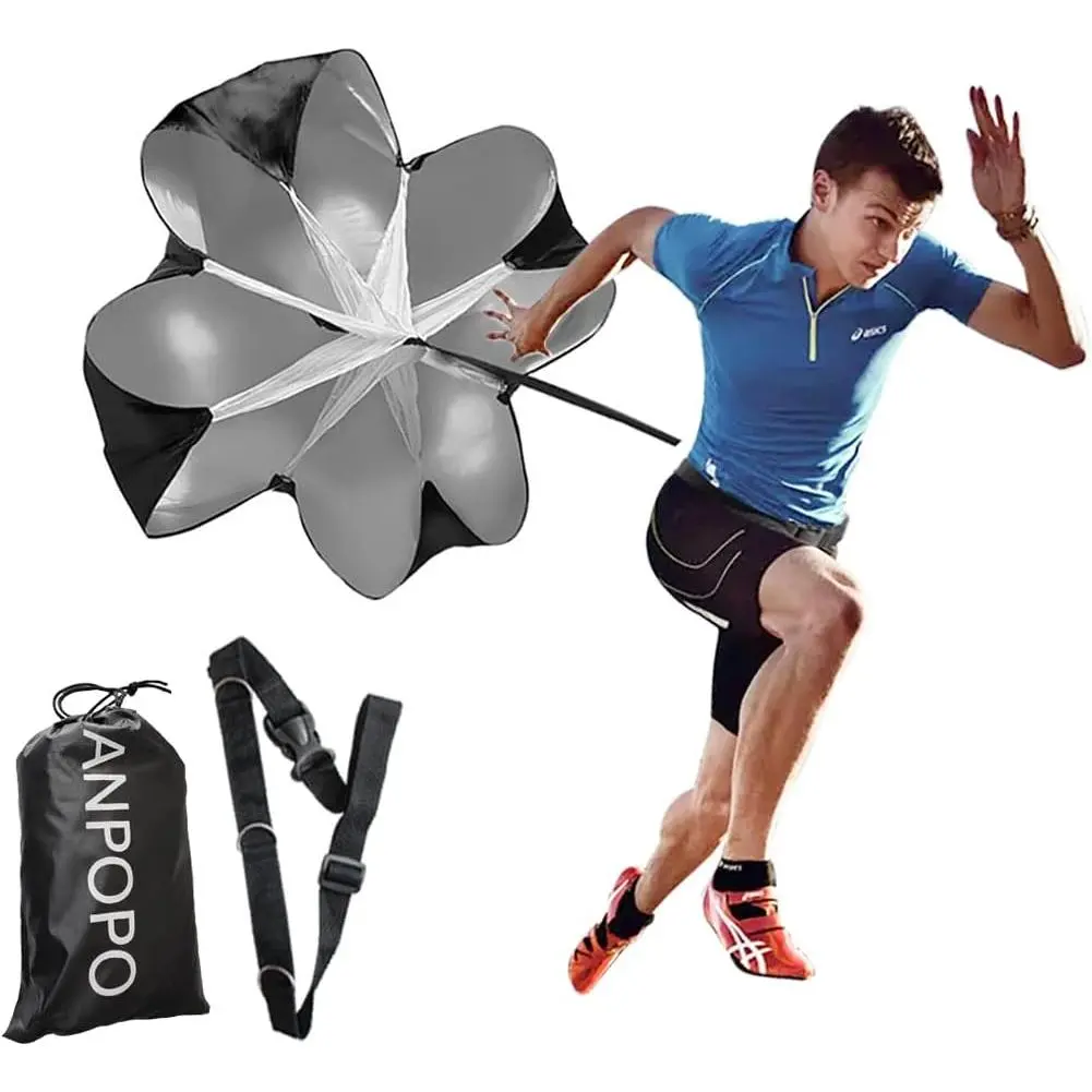 Bfsmile Running Speed Training 56" Parachute with Adjustable Strap, Free Carry Bag.Speed Chute Resistance Running Parachute for Kids Youth and Adults