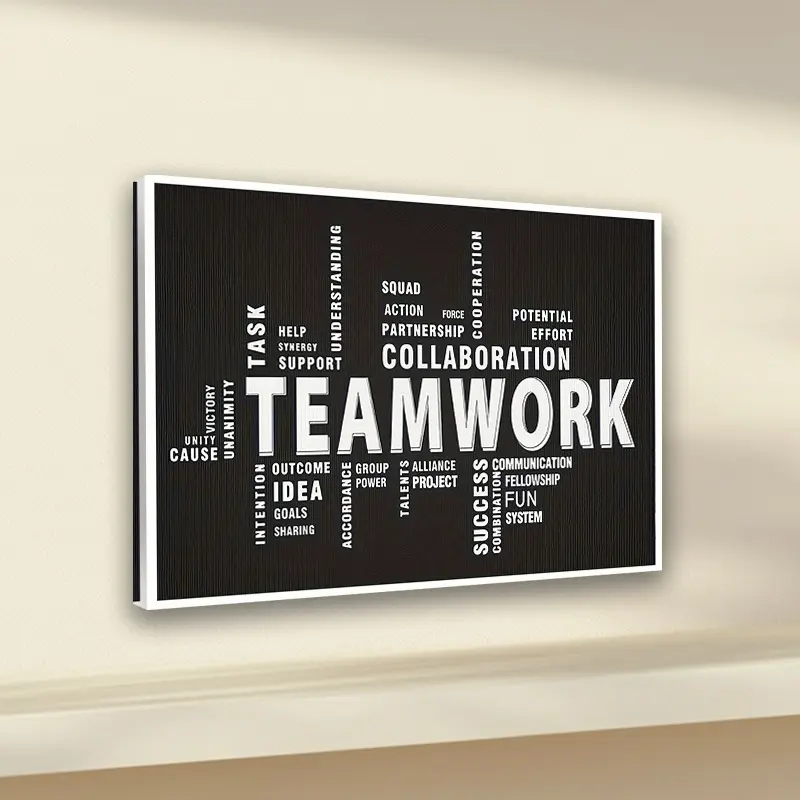 Inspirational Quote Canvas Wall Art Modern Home Decor Office Poster, Framed, 1 Piece, Teamwork, Motivational Quote Print, Canvas Prints, Quotes Print, Canvas Wall Art